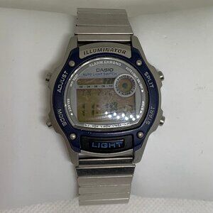 Casio Illuminator W-94H silver blue 1950 Alarm Chrono Quartz Watch running